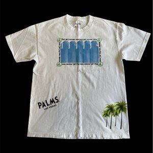 Palms Las Vegas Graphic Tee White Palm Tree Shirt Size L NWT